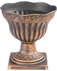 Kvetináč Strend Pro Antik, s podstavcom, 30x30 cm, zlatý, metalický efekt