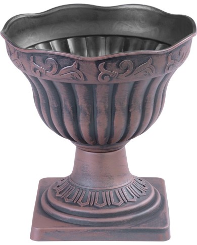 Kvetináč Strend Pro Antik, s podstavcom, 30x30 cm, medený, metalický efekt