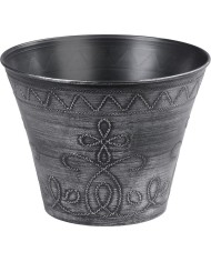 Kvetináč Strend Pro Flower, 24,5x19,3 cm, strieborný, metalický efekt