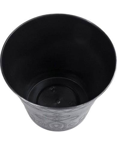 Kvetináč Strend Pro Flower, 24,5x19,3 cm, strieborný, metalický efekt