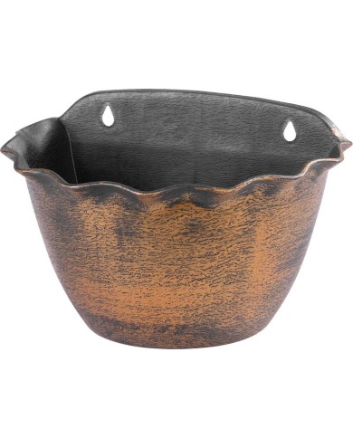 Kvetináč Strend Pro Wave, 26x18 cm, zlatý, metalický efekt, závesný