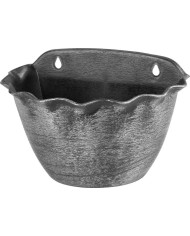 Kvetináč Strend Pro Wave, 26x18 cm, strieborný, metalický efekt, závesný