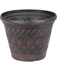 Kvetináč Strend Pro, 29x23 cm, tmavý hnedý, vzor ratan