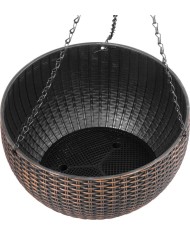 Kvetináč Strend Pro Modern, visiaci, závesný, zlatý, 26x16 cm, s retiazkou a vešiakom