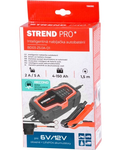 Nabíjačka Strend Pro BD03-Z5.0A-D1, 85W, 5A, 6V/12V, IP65, LED, na autobatérie