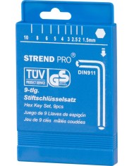 Sada kľúčov Strend Pro HK0212, 9 dielna, Hex S1, zástrčná, Imbus