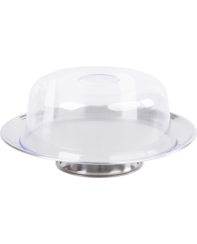 Box MagicHome, podnos na tortu, nerez, priehľadné veko, 31 cm