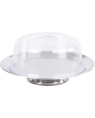 Box MagicHome, podnos na tortu, nerez, priehľadné veko, 31 cm
