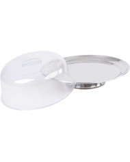 Box MagicHome, podnos na tortu, nerez, priehľadné veko, 31 cm