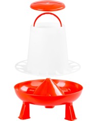 Krmítko Goodfarm, 9 kg, hydina, plast, s nožičkami, napajačka