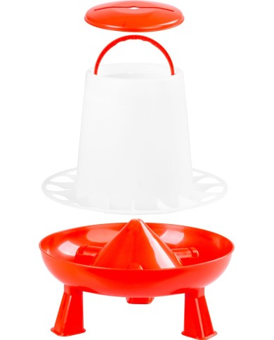 Krmítko Goodfarm, 6 kg, hydina, plast, s nožičkami, napájačka