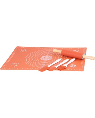 Sada na pečenie MagicHome, sada 5 ks, silikónová maslovačka, 2x stierka, valček, podložka