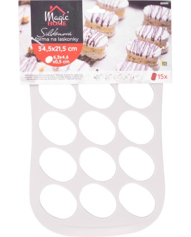 Forma MagicHome, na pečenie, silikónová, na 15 laskoniek, 34,5x21,5x1 cm