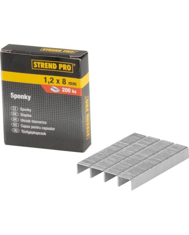 Spony Strend Pro KF1062-06, 8 mm, sponky do sponkovačky, 1.2 mm, bal. 200 ks