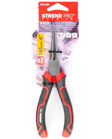 Kliešte Strend Pro Premium ComfortGrip DL415, 160 mm, s okrúhlymi čeľusťami, rovné, na poistné krúžky