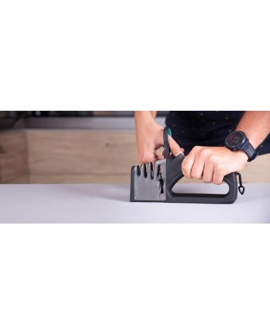 Ostrič MagicHome, na nožnice a kuchynské nože, brúska, 4v1, čierny