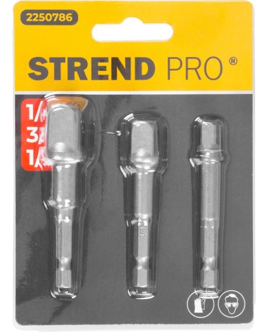 Sada adaptérov Strend Pro, do vŕtačky, 1/4", 3/8", 1/2"