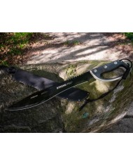 Mačeta Strend Pro Tactical, s puzdrom, s pílkou, s ochranou ruky, čierna, 61 cm