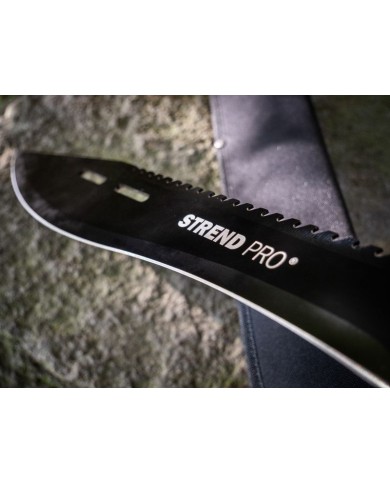 Mačeta Strend Pro Tactical, s puzdrom, s pílkou, s ochranou ruky, čierna, 61 cm
