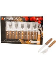 Príbor na steaky Strend Pro Grill, sada vidličiek a nožov, 12-dielna