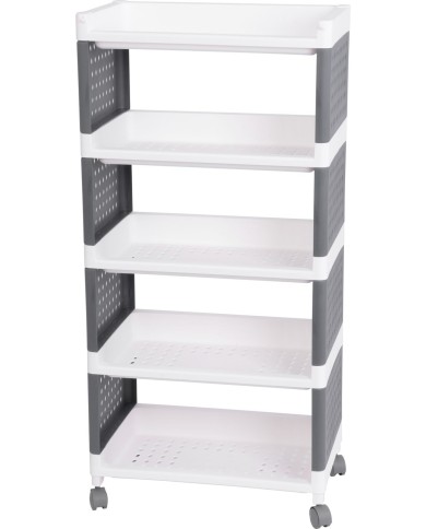 Regál MagicHome Rolly, plastový, 5 políc, 49x29x97 cm, na kolieskach