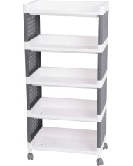 Regál MagicHome Rolly, plastový, 5 políc, 49x29x97 cm, na kolieskach