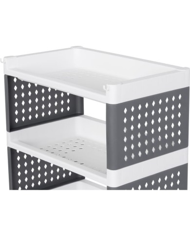 Regál MagicHome Rolly, plastový, 5 políc, 49x29x97 cm, na kolieskach