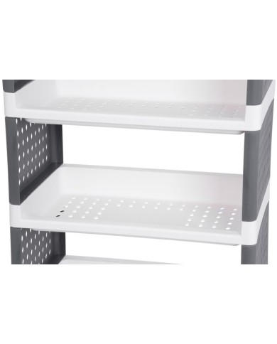 Regál MagicHome Rolly, plastový, 5 políc, 49x29x97 cm, na kolieskach