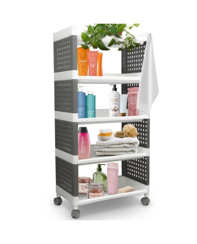 Regál MagicHome Rolly, plastový, 5 políc, 49x29x97 cm, na kolieskach