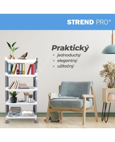 Regál MagicHome Rolly, plastový, 5 políc, 49x29x97 cm, na kolieskach