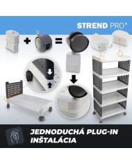 Regál MagicHome Rolly, plastový, 5 políc, 49x29x97 cm, na kolieskach