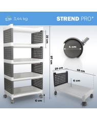 Regál MagicHome Rolly, plastový, 5 políc, 49x29x97 cm, na kolieskach