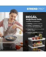 Regál MagicHome Rolly, plastový, 5 políc, 49x29x97 cm, na kolieskach