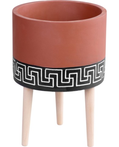 Dekorácia MagicHome, Kvetináč s mozaikou, cement, terakota, s nožkami, 22x22x31 cm