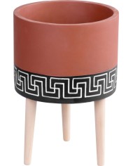 Dekorácia MagicHome, Kvetináč s mozaikou, cement, terakota, s nožkami, 22x22x31 cm