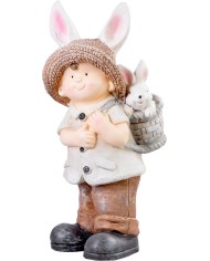 Dekorácia MagicHome, Chlapček s ušami, keramika, 23,5x18x48 cm