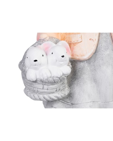 Dekorácia MagicHome, Dievčatko s ušami, keramika, 25,5x16x50 cm