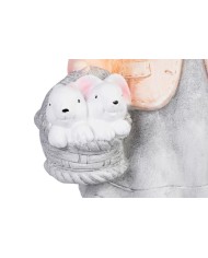 Dekorácia MagicHome, Dievčatko s ušami, keramika, 25,5x16x50 cm