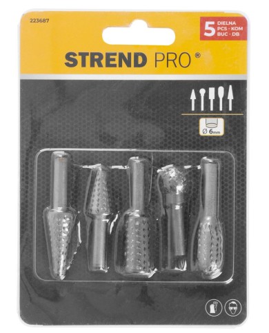 Rašpľa Strend Pro RR0731, sada 5 dielna, rotačné, so stopkou