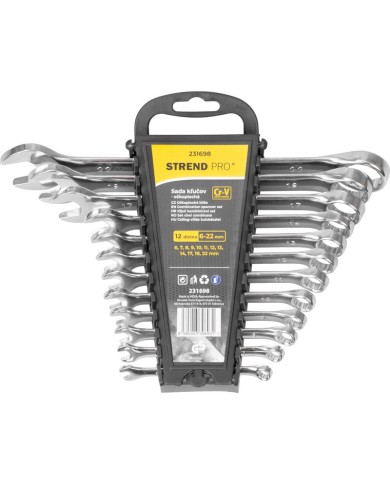 Sada kľúčov Strend Pro HR31584 12 dielna, Cr-V, 6-22 mm, očkoploché
