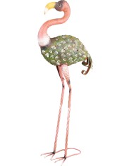 Dekorácia MagicHome Mecco, Plameniak, plech, 37x19x85 cm