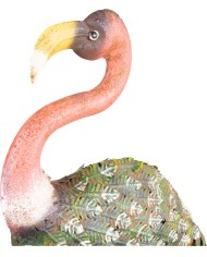 Dekorácia MagicHome Mecco, Plameniak, plech, 37x19x85 cm