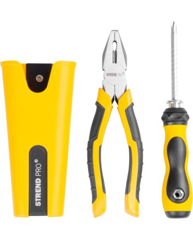 Sada Strend Pro, skrutkovač, kombinované kliešte, puzdro, 3-dielna sada