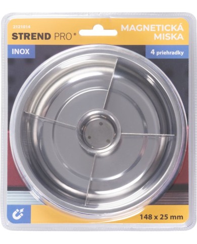 Miska Strend Pro, nádoba, na skrutky, magnetická, 4 priehradky, nerez, 148x25 mm