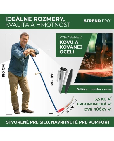 Kosa EURO 70 cm, kovaná + kovové kosisko, na trávu