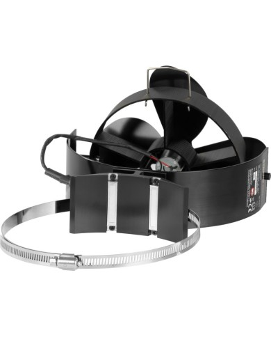Ventilátor Strend Pro, krbový, s úchytom na dymovod a magnetom, poháňaný teplom, 4-lopatkový, čierny