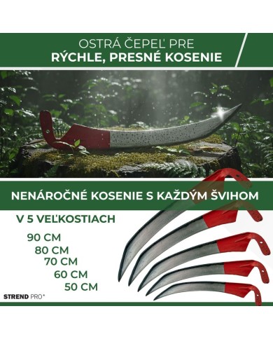 Kosa EURO 70 cm, kovaná + kovové kosisko, na trávu