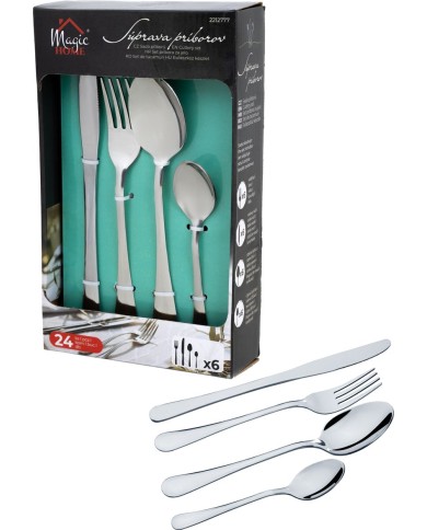 Príbor MagicHome, stolový, nôž, vidlička, lyžica, nerez, sada 24 ks