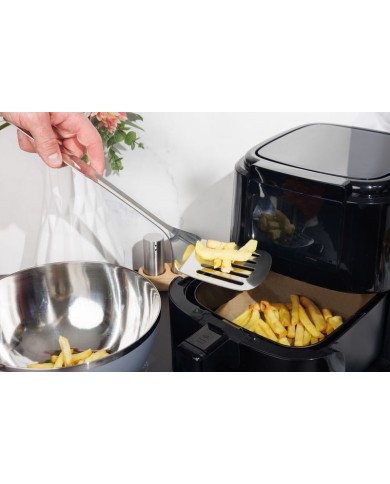 Obracačka MagicHome, kuchynská, nerez, s otvormi, 34 cm