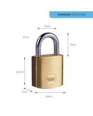 Zámok Yale Y110B/25/113/1, Standard Security, visiaci, 25 mm, 3 kľúče